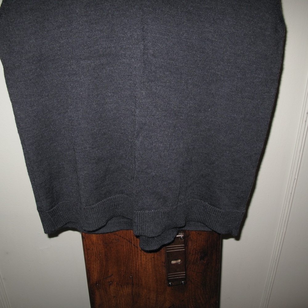 SIMON KNEEN ITALY Sweater Set Charcoal Grey Merino w Vest & Collared Button Down - Picture 12 of 16